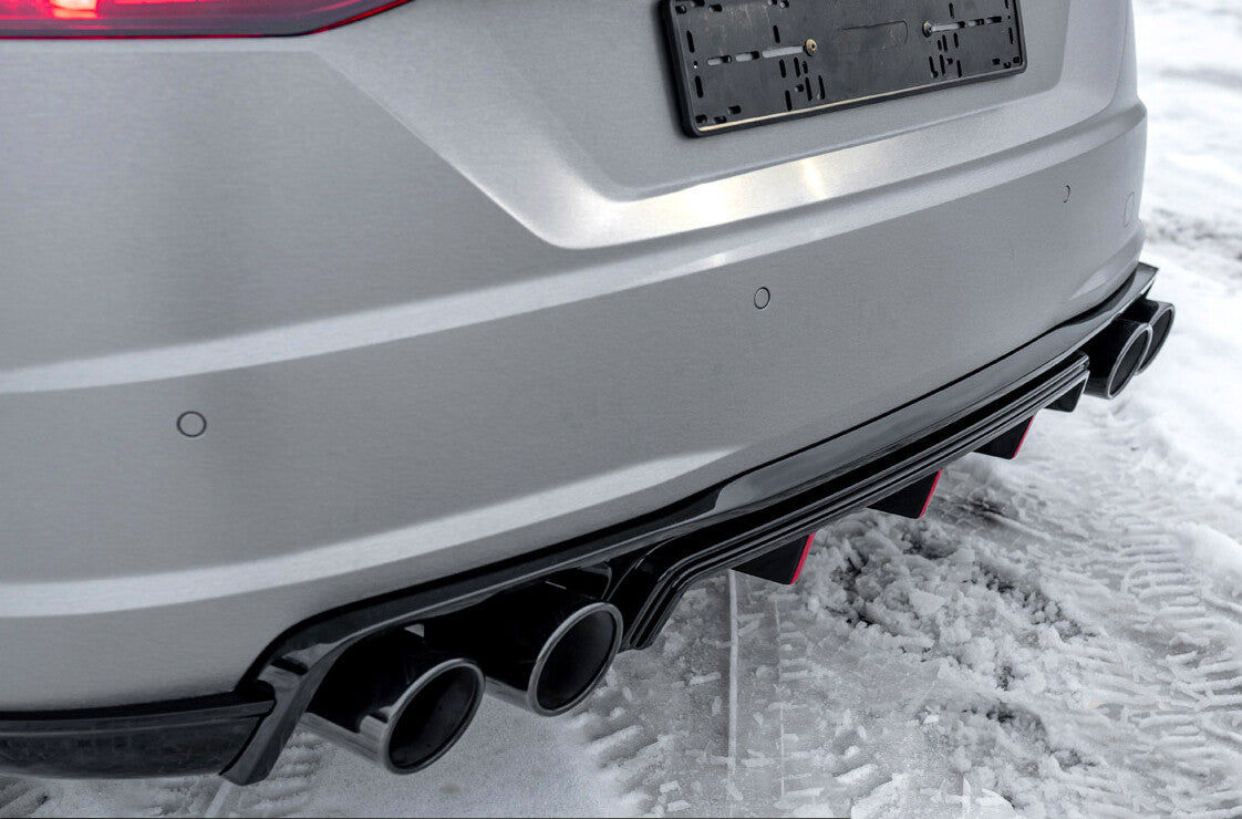 Prelungire bara spate fusta spoiler lip difuzor AUDI TT 8S 2013-2016 doar pentru bara S-LINE aspect RSTT ABT TFB TUNING