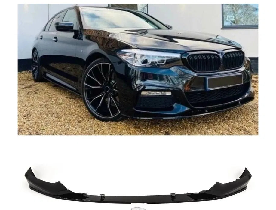 Prelungire lip spoiler sport bara fata BMW Seria 5 G30 Non Facelift NFL pentru Bara M tech M sport M pachet vopsita negru lucios