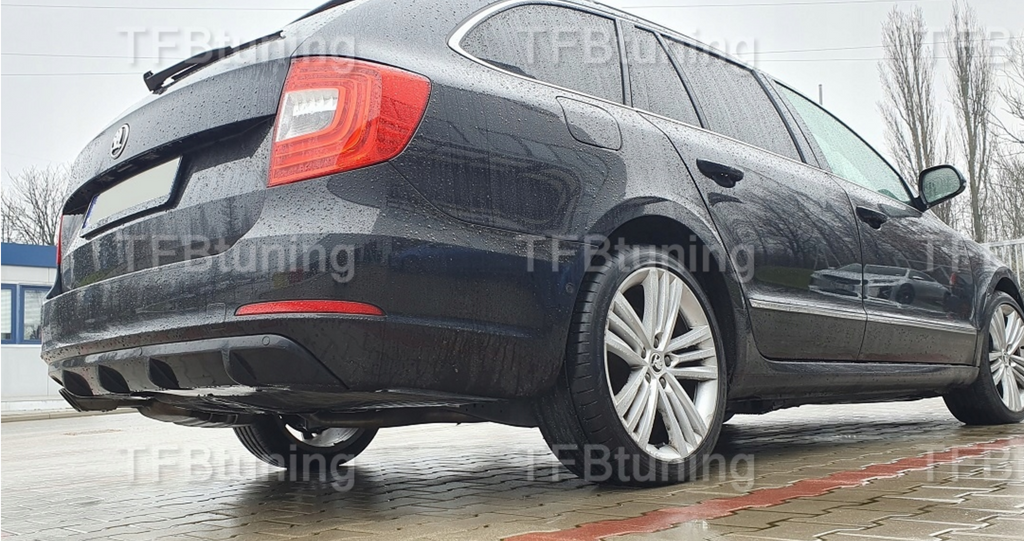 Difuzor bara spate spoiler fusta SKODA SUPERB 2 2008-2015 evacuare stanga TFB TUNING