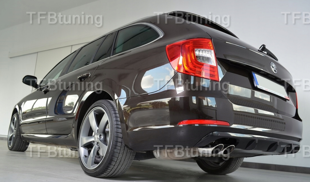 Difuzor bara spate spoiler fusta SKODA SUPERB 2 2008-2015 evacuare stanga TFB TUNING