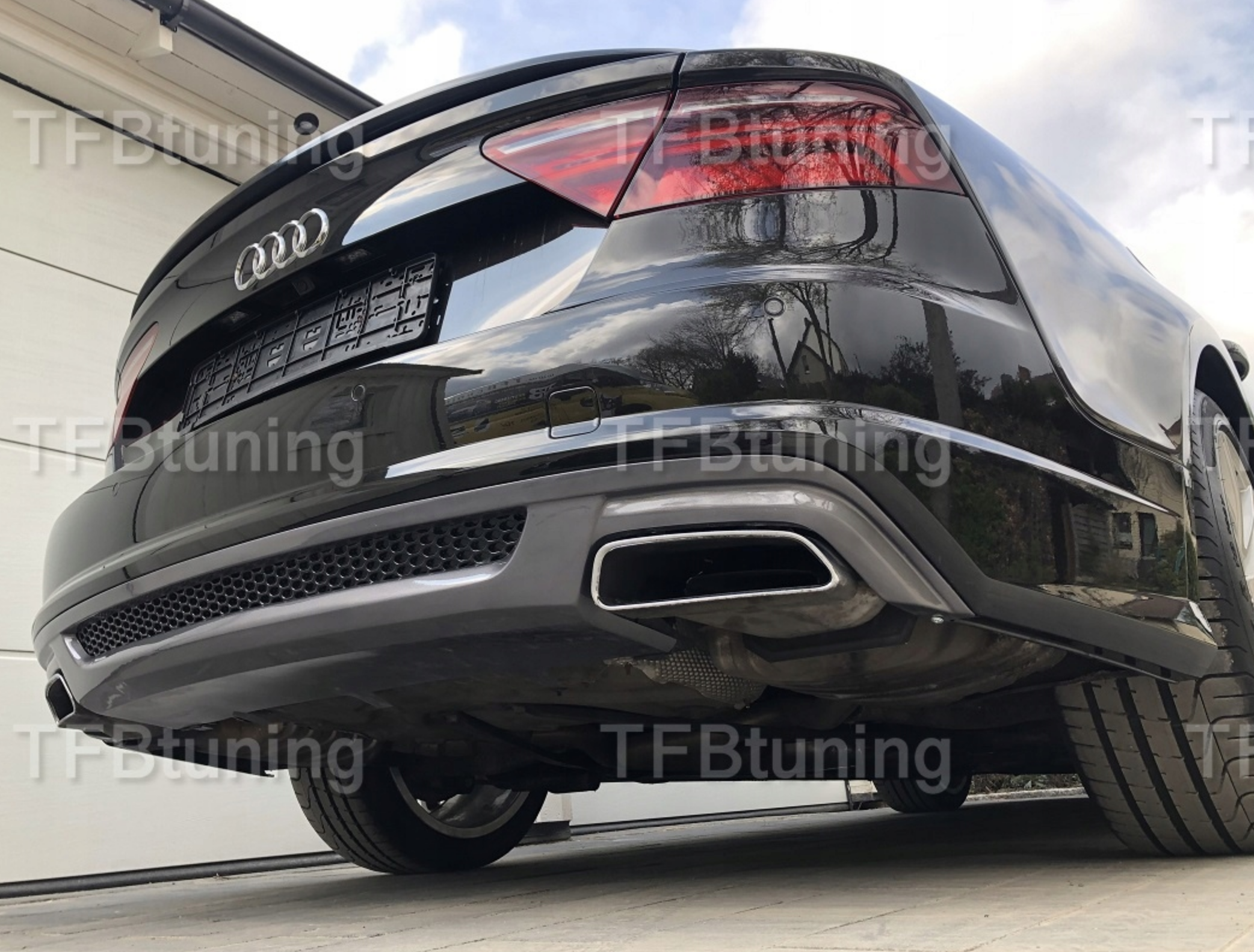 Difuzor bara spate spoiler fusta AUDI A7 4G 2014-2018 evacuare stanga dreapta TFB TUNING