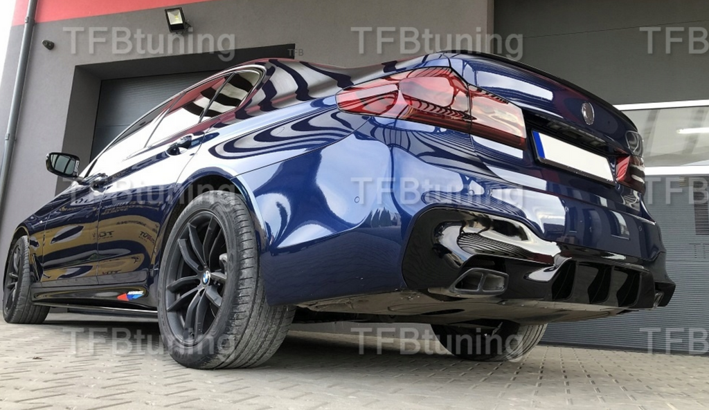 Difuzor bara spate spoiler fusta BMW Seria 5 G30 G31 2017-2023 evacuare stanga dreapta M PACHET TFB TUNING