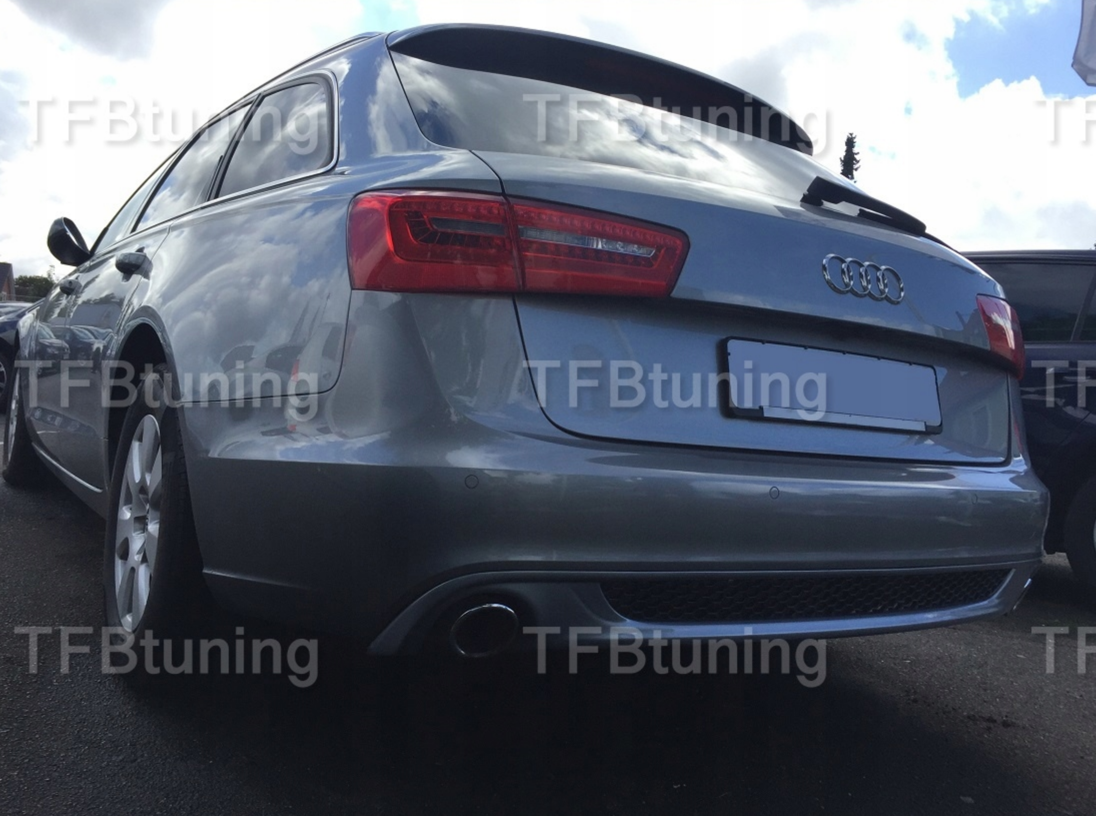 Difuzor bara spate spoiler fusta lip AUDI A6 C7 AVANT BREAK 11-14 Sline S-line S line S6 evacuare stanga dreapta TFB TUNING