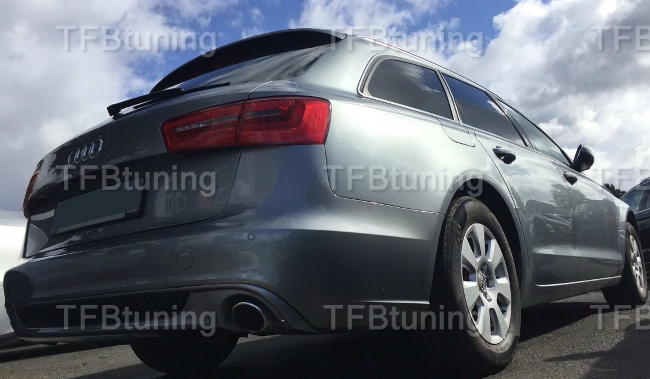 Difuzor bara spate spoiler fusta lip AUDI A6 C7 AVANT BREAK 11-14 Sline S-line S line S6 evacuare stanga dreapta TFB TUNING