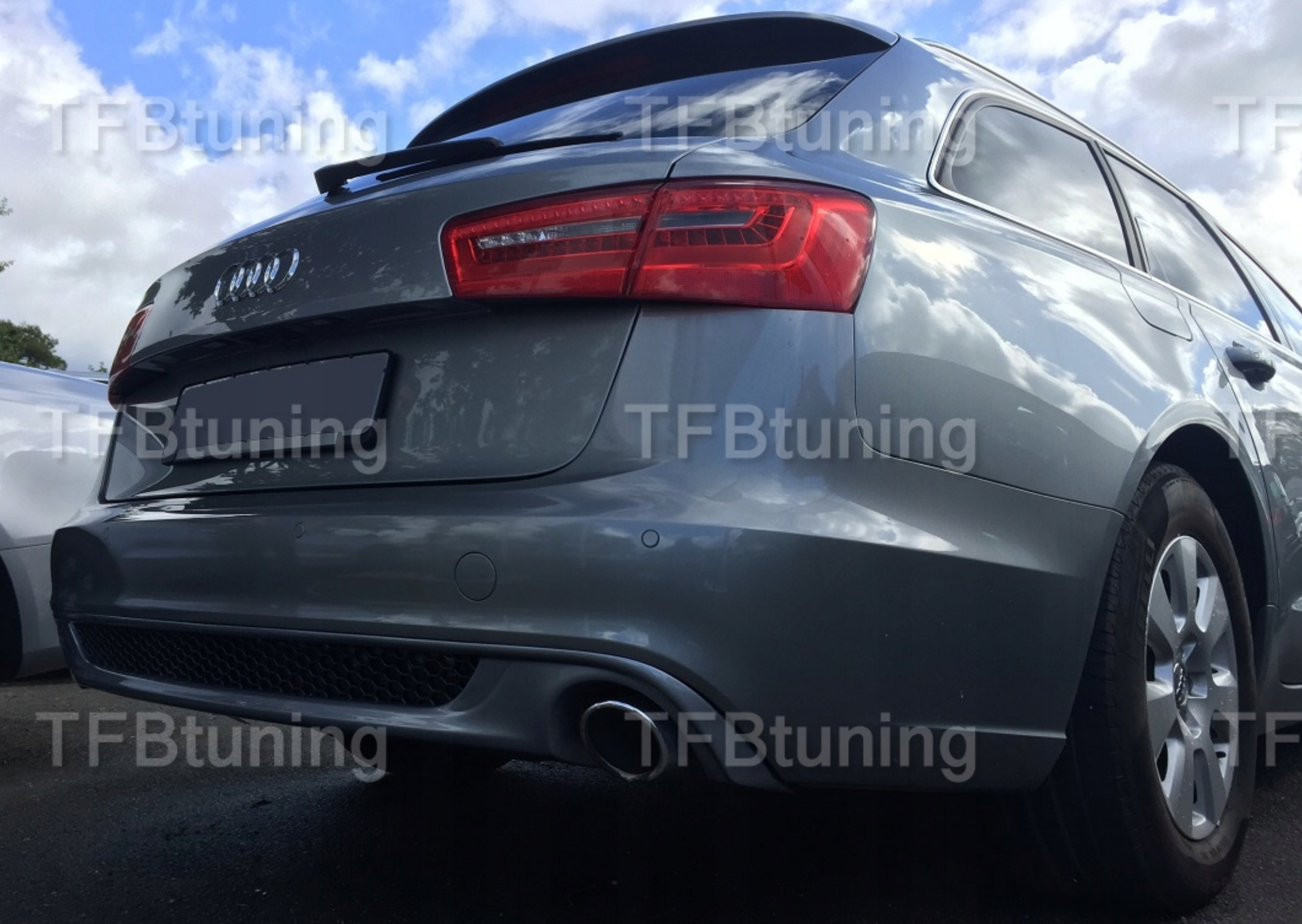 Difuzor bara spate spoiler fusta lip AUDI A6 C7 AVANT BREAK 11-14 Sline S-line S line S6 evacuare stanga dreapta TFB TUNING