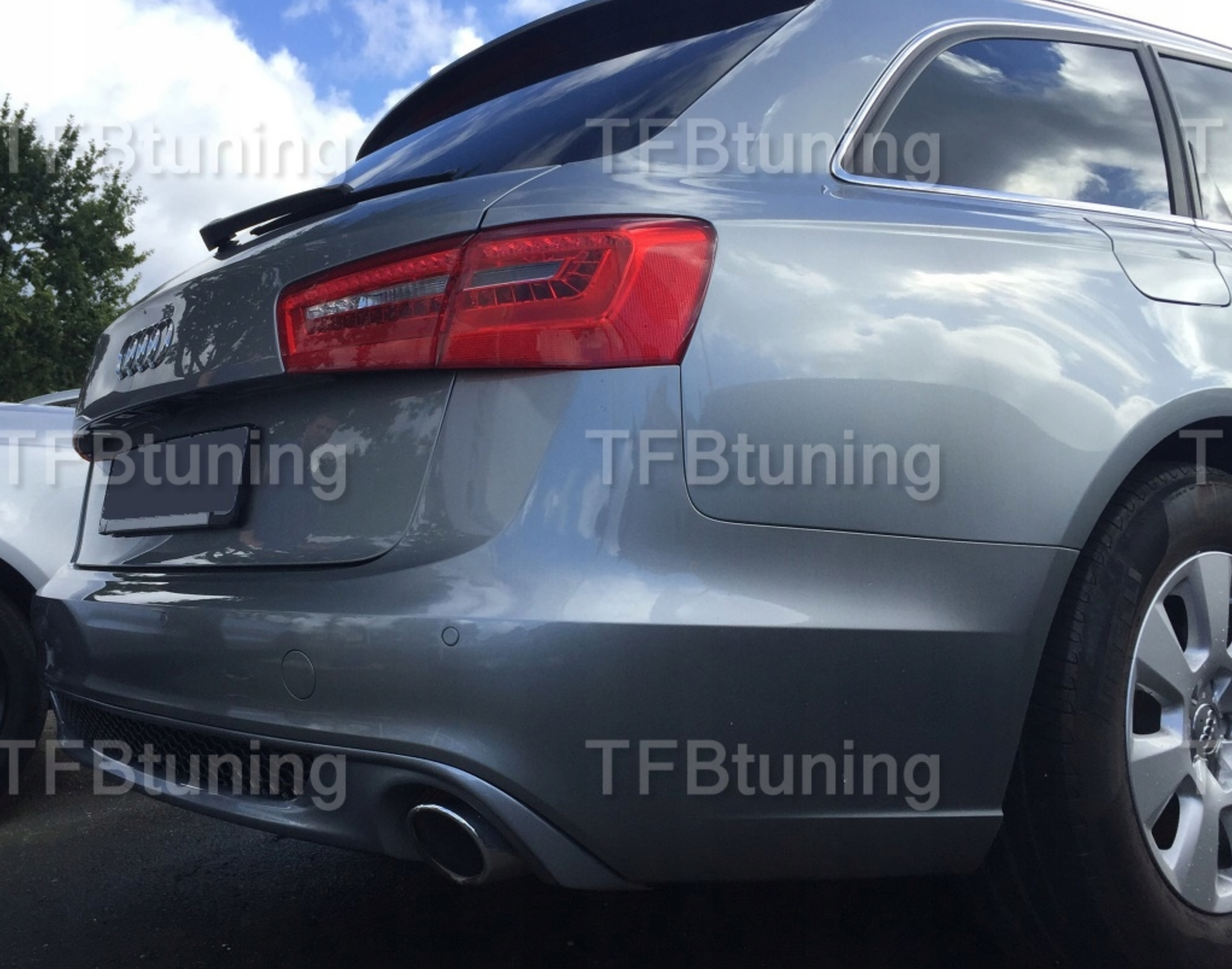 Difuzor bara spate spoiler fusta lip AUDI A6 C7 AVANT BREAK 11-14 Sline S-line S line S6 evacuare stanga dreapta TFB TUNING