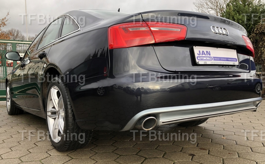 Difuzor bara spate spoiler fusta lip AUDI A6 C7 SEDAN AVANT BREAK 11-14 Sline S-line S line S6 RS6 evacuare stanga dreapta TFB TUNING