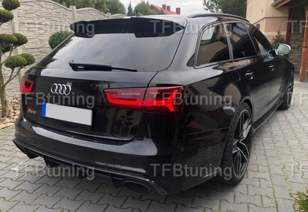 Difuzor bara spate spoiler fusta lip AUDI A6 C7 SEDAN AVANT BREAK 11-14 Sline S-line S line S6 RS6 evacuare stanga dreapta TFB TUNING