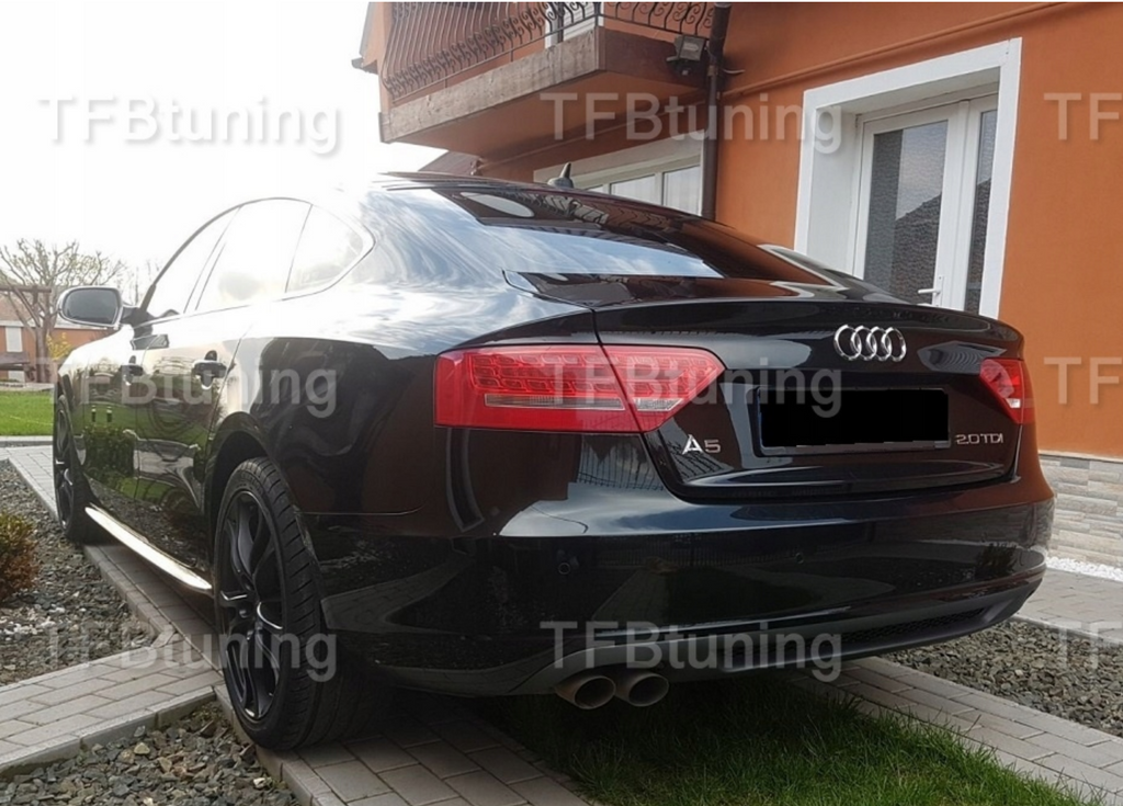 Difuzor bara spate spoiler fusta lip AUDI A5 8T 2007-2011 SPORTBACK Sline S-line S line S5 RS5 evacuare dubla stanga TFB TUNING