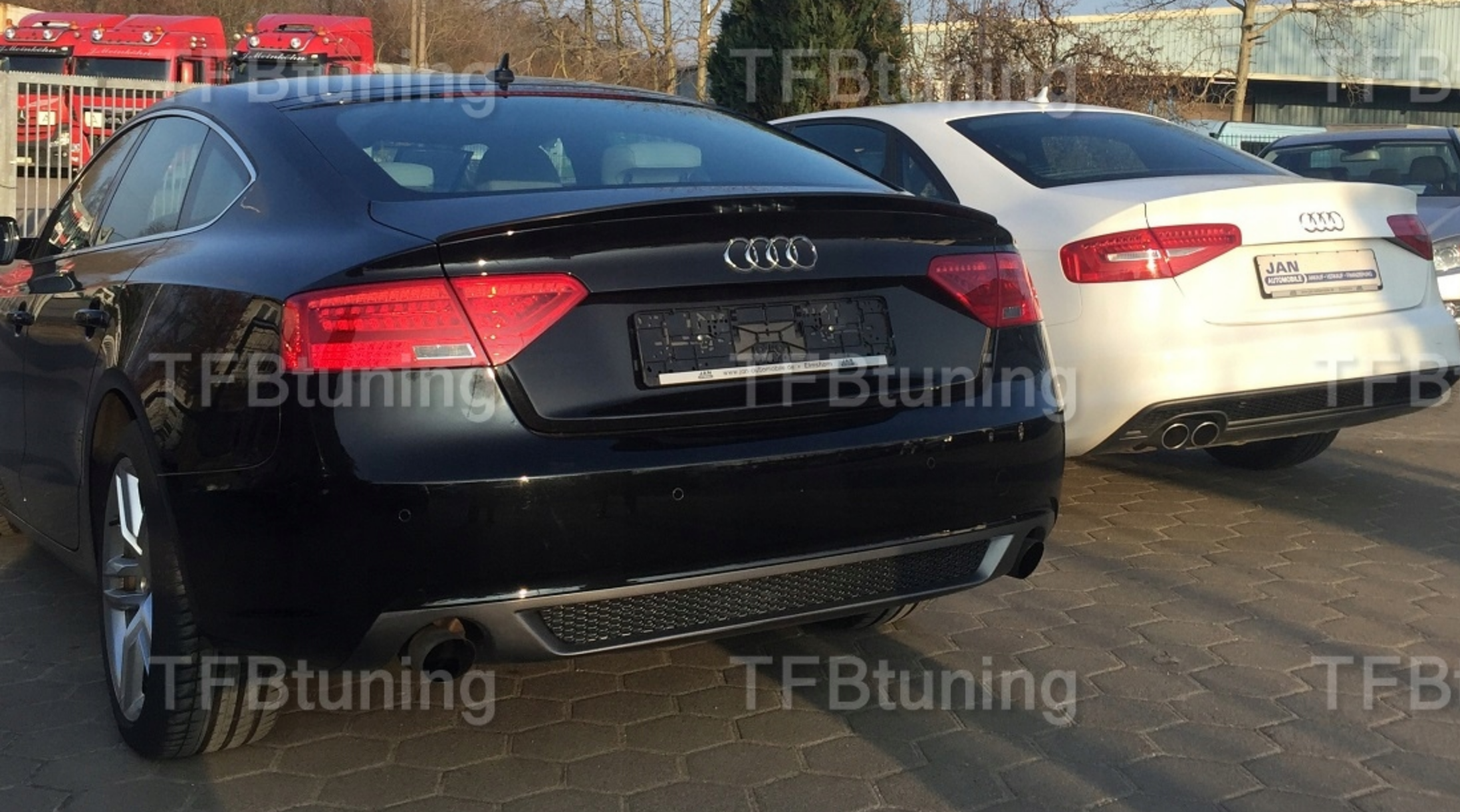 Difuzor bara spate spoiler fusta lip AUDI A5 8T 2011-2016 SPORTBACK Sline S-line S line S5 RS5 evacuare stanga dreapta TFB TUNING
