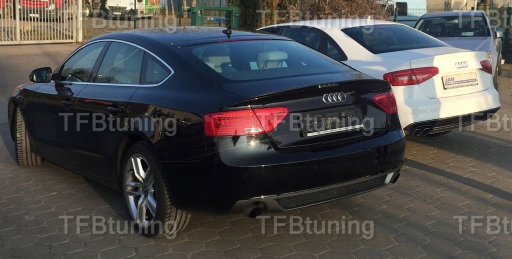 Difuzor bara spate spoiler fusta lip AUDI A5 8T 2011-2016 SPORTBACK Sline S-line S line S5 RS5 evacuare stanga dreapta TFB TUNING