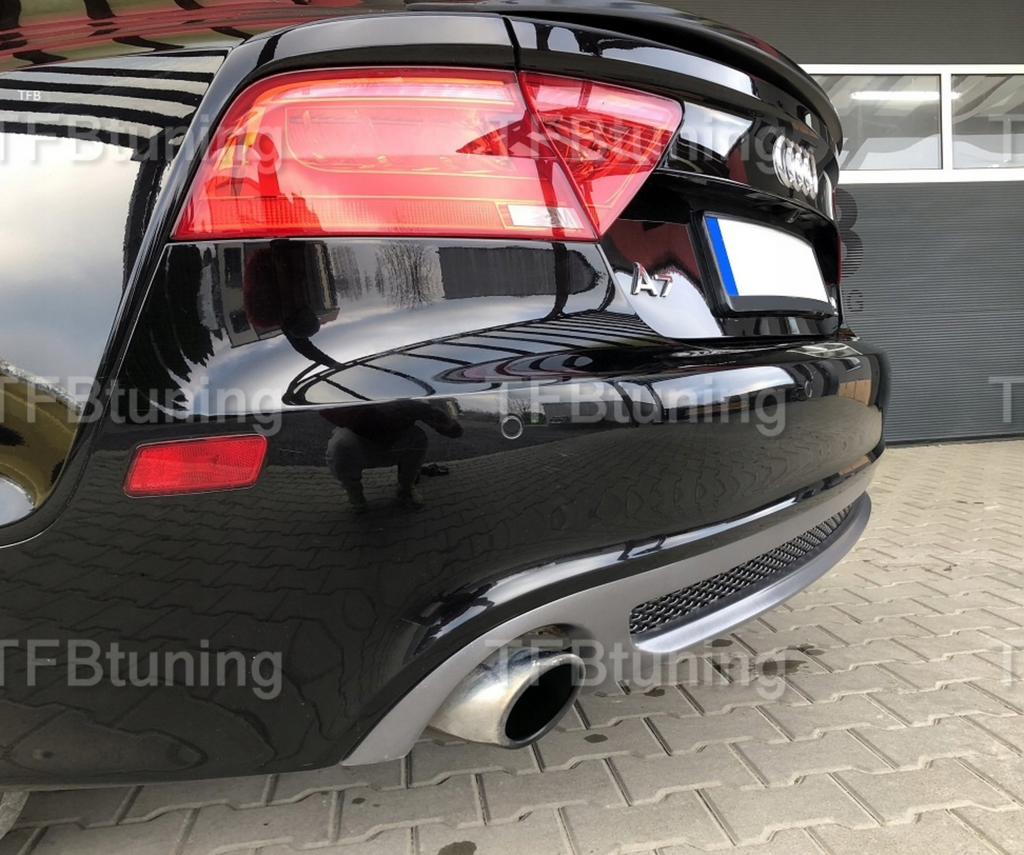 Difuzor bara spate spoiler fusta lip AUDI A7 4G 2010-2014 Sline S-line S line S7 RS7 evacuare stanga dreapta TFB TUNING