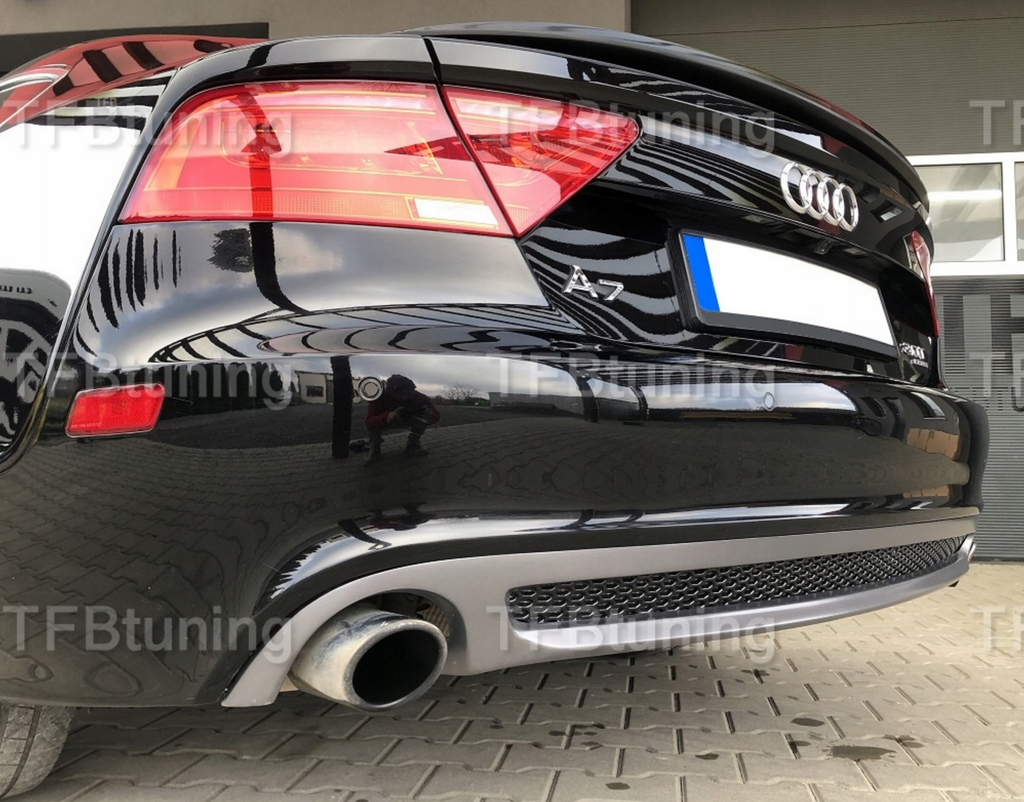Difuzor bara spate spoiler fusta lip AUDI A7 4G 2010-2014 Sline S-line S line S7 RS7 evacuare stanga dreapta TFB TUNING