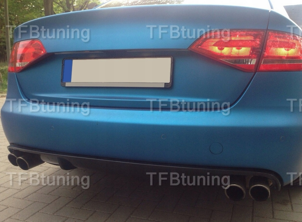 Difuzor bara spate spoiler fusta lip AUDI A4 B8 2007-2011 Sline S-line S line S4 RS4 evacuare dubla stanga dreapta TFB TUNING