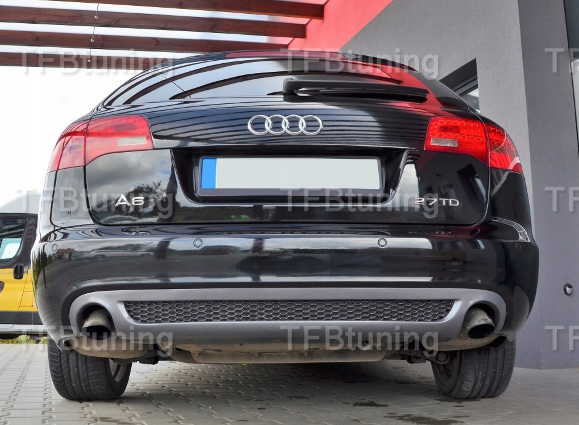 Difuzor bara spate spoiler fusta lip AUDI A6 C6 2005-2009 AVANT Sline S-line S line S6 RS6 evacuare stanga dreapta TFB TUNING ROMANIA