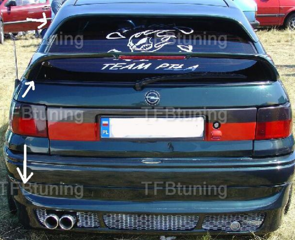 Prelungire bara spate fusta spoiler lip OPEL ASTRA 1 F HB TFB TUNING