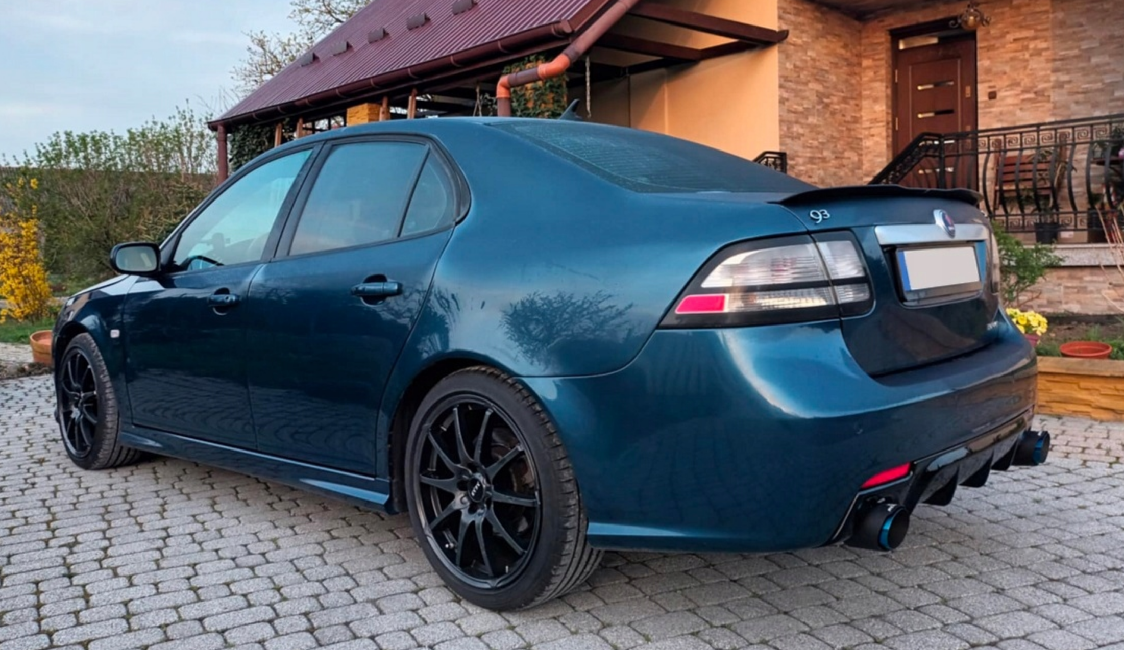 Difuzor bara spate fusta lip spoiler SAAB 93 9-3 AERO 2006+ SEDAN CABRIO COMBI BREAK TFB TUNING