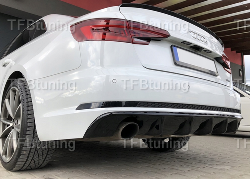 Difuzor prelungire bara spate fusta lip spoiler AUDI A4 B9 SLINE 2015-2019 evacuare stanga dreapta SEDAN AVANT BREAK TFB TUNING