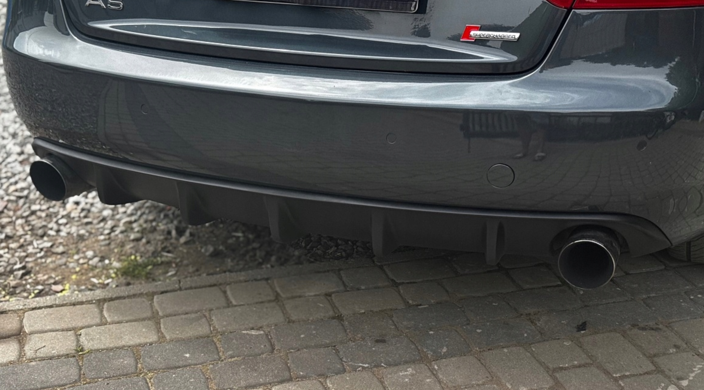 Difuzor prelungire bara spate fusta lip spoiler AUDI AUDI A5 8T COUPE CABRIO 2007-2011 evacuare stanga dreapta TFB TUNING