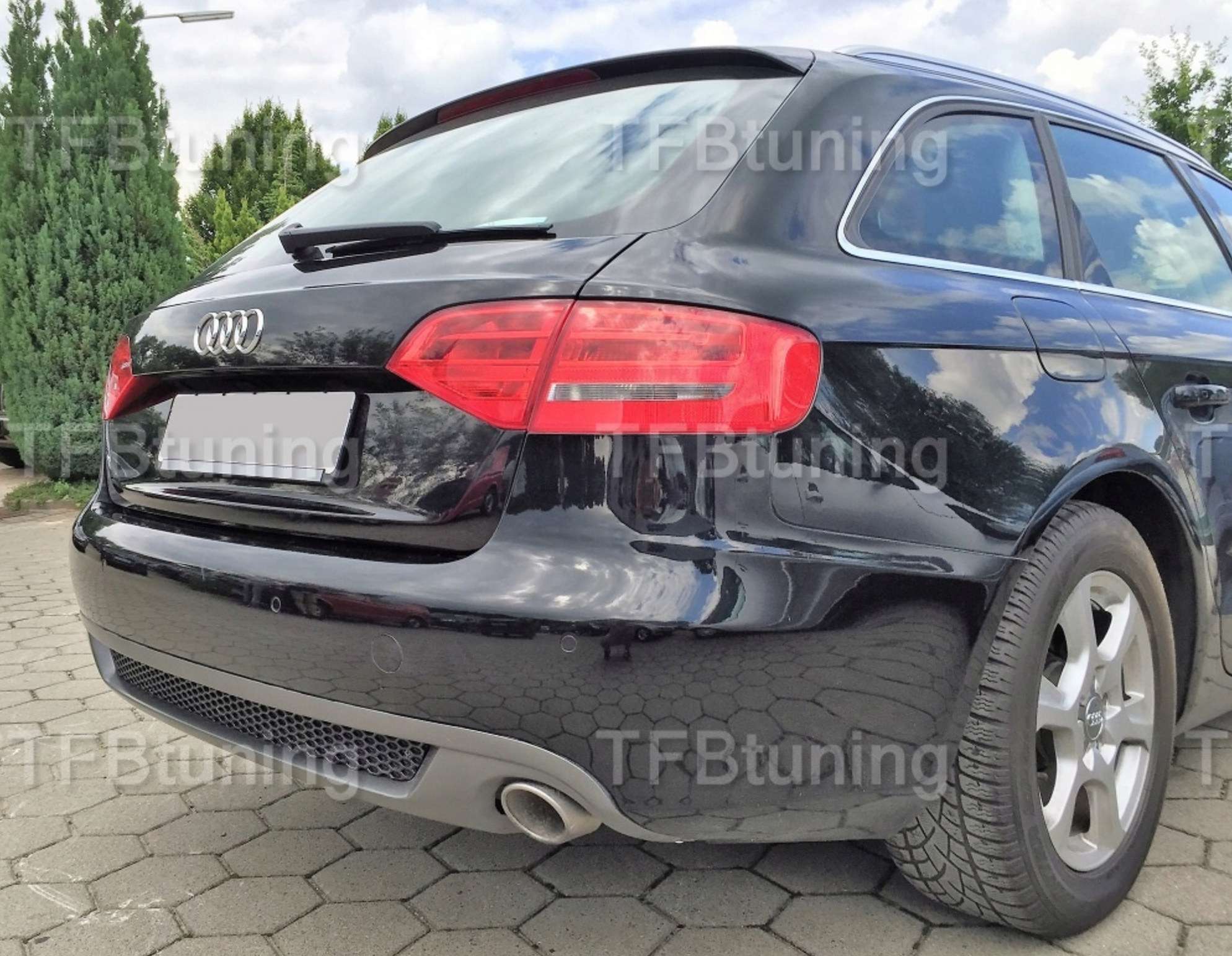 Difuzor prelungire bara spate fusta lip spoiler AUDI A4 B8 2007-2011 SLINE S Line S4 RS4 evacuare stanga dreaptaTFB TUNING