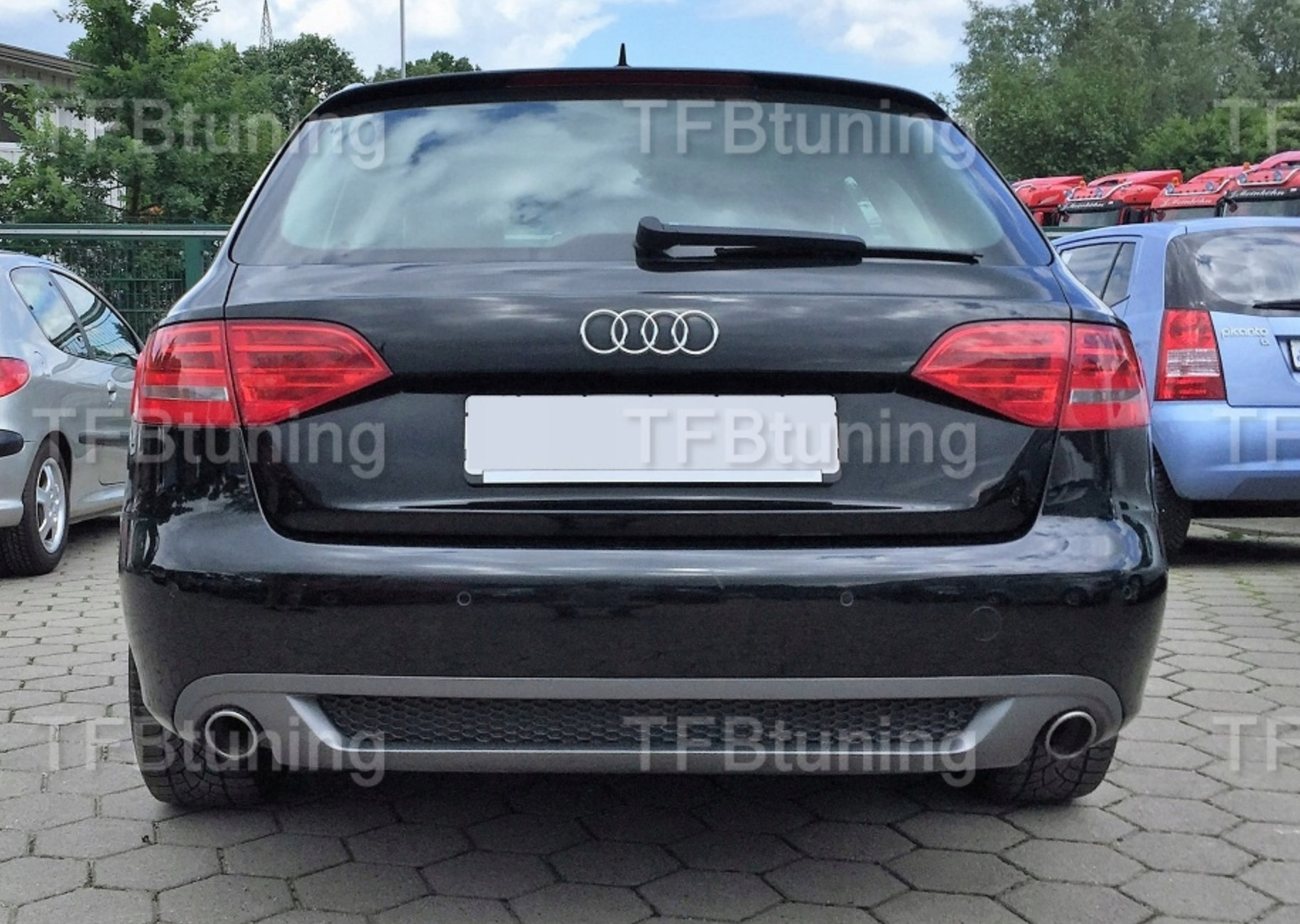 Difuzor prelungire bara spate fusta lip spoiler AUDI A4 B8 2007-2011 SLINE S Line S4 RS4 evacuare stanga dreaptaTFB TUNING