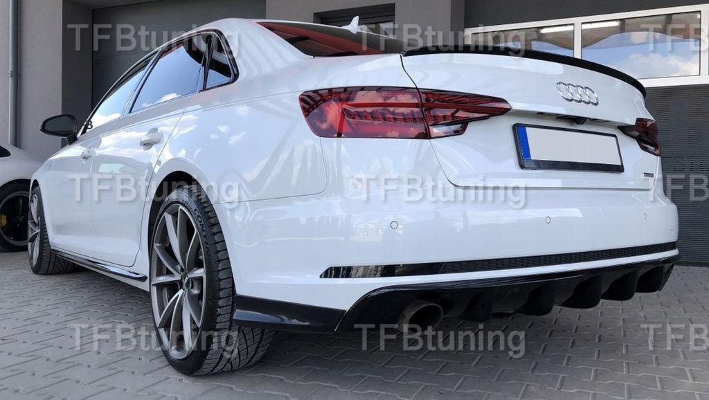 Prelungire bara spate fusta lip spoiler flapsuri coltare AUDI A4 B9 SLINE S-LINE S LINE S4 RS4 2015-2019 TFB TUNING
