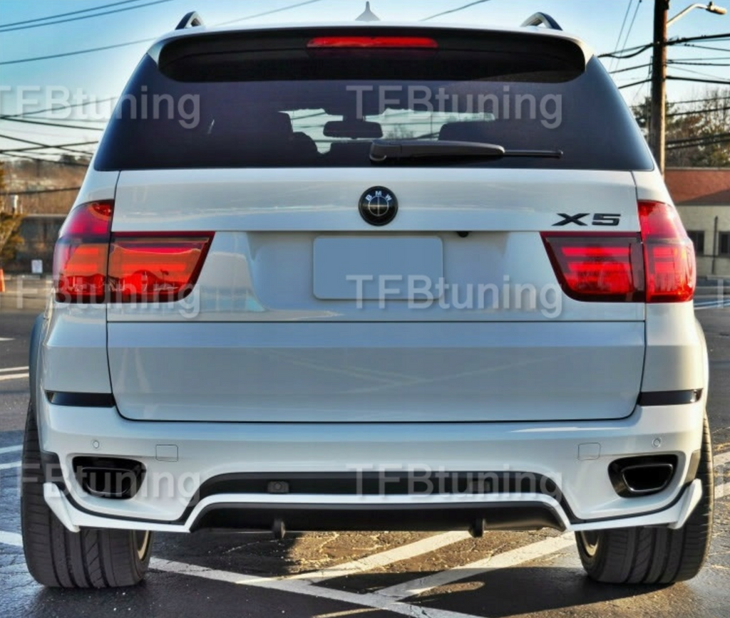 Prelungire bara spate fusta spoiler lip difuzor BMW X5 E70 LCI 2010-2013 din 3 bucati TFB TUNING