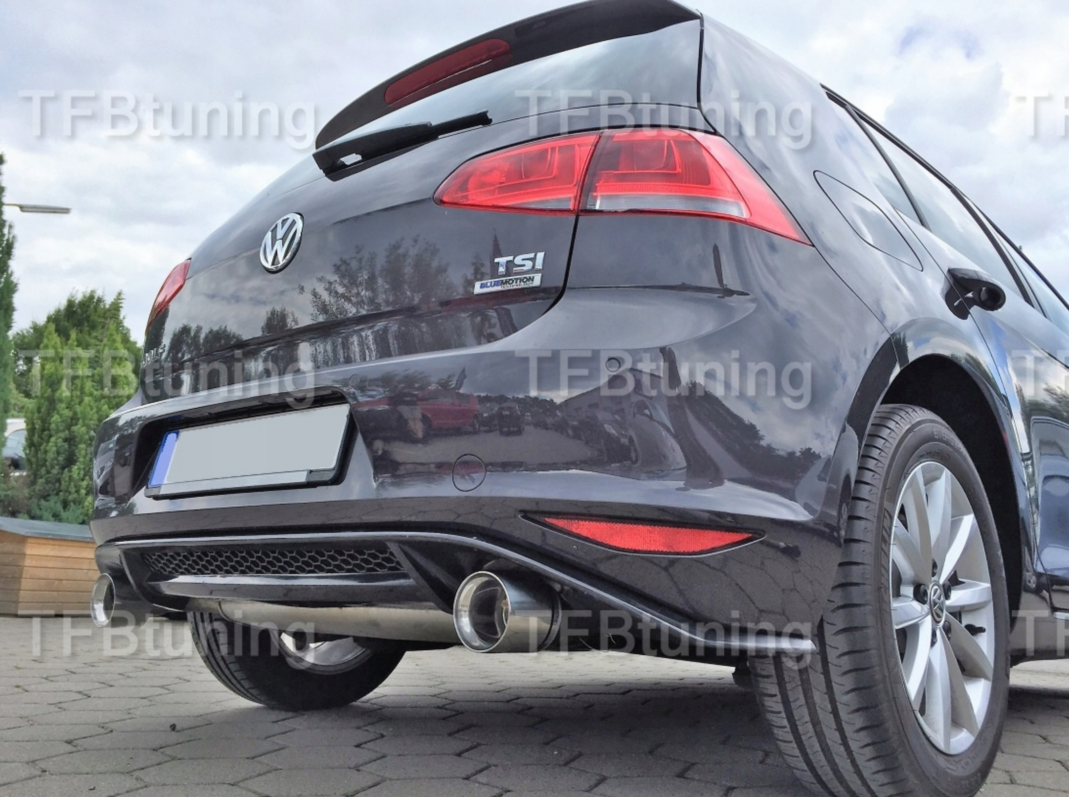 Difuzor bara spate fusta spoiler lip VW GOLF 7 2013-2016 ver2 TFB TUNING