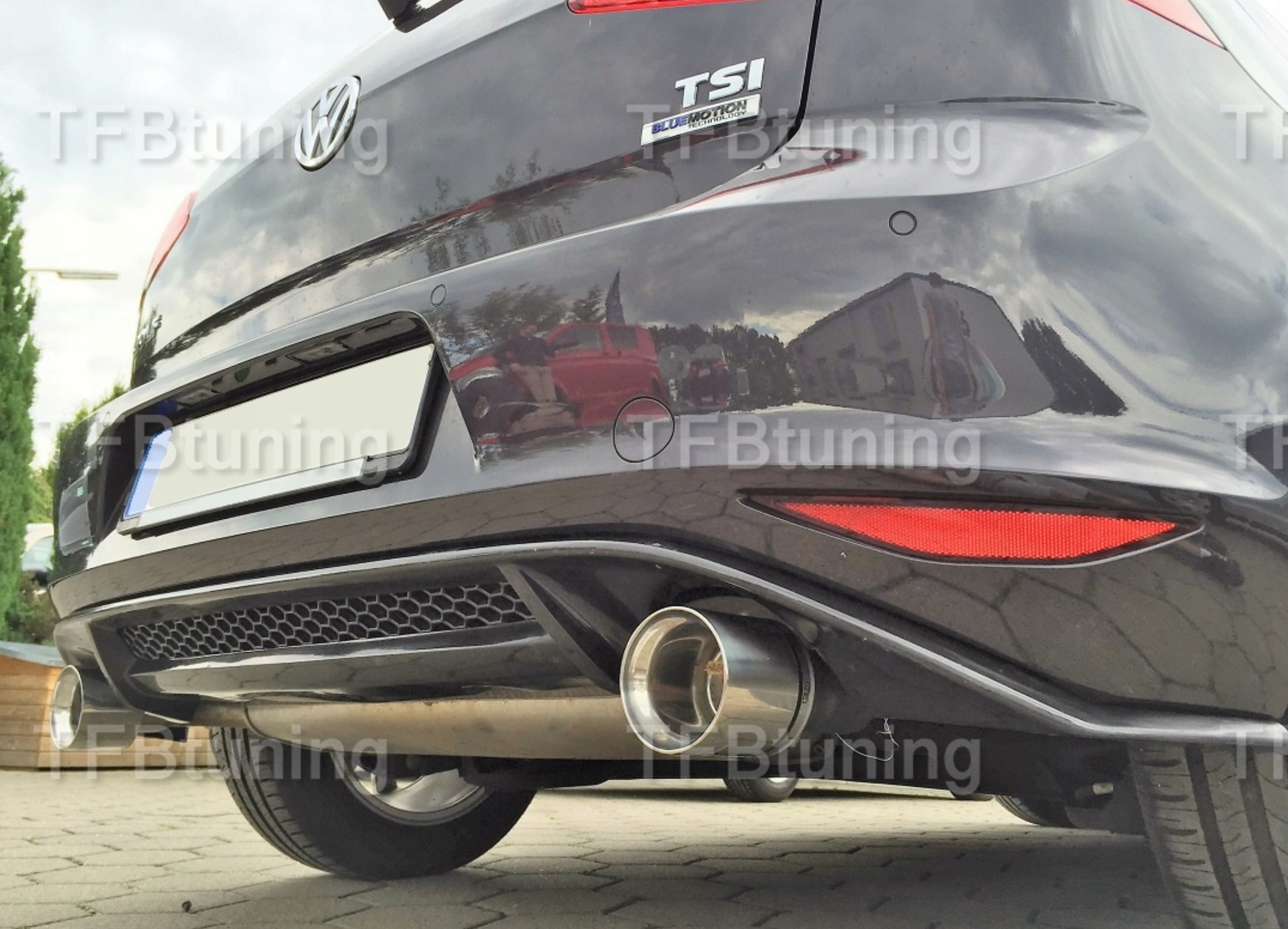 Difuzor bara spate fusta spoiler lip VW GOLF 7 2013-2016 ver2 TFB TUNING