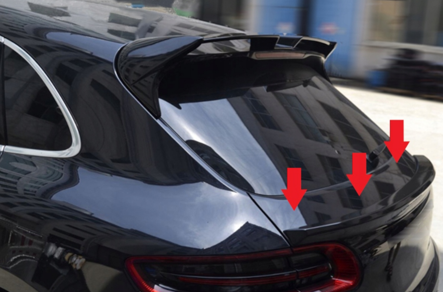 Eleron portbagaj Porsche Macan 2013-2018 negru lucios TFBT