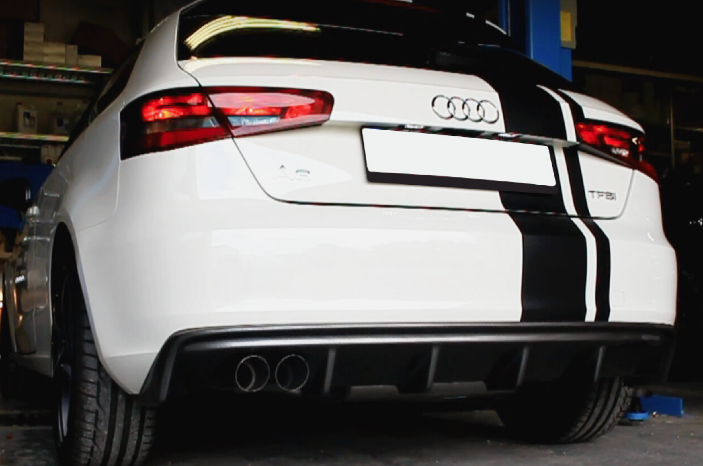 Difuzor bara spate fusta spoiler lip AUDI A3 8V 2013-2016 pentru bara standard TFB TUNING