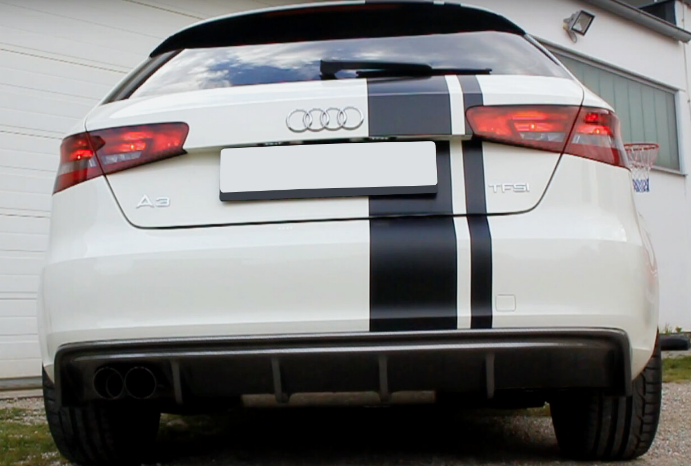 Difuzor bara spate fusta spoiler lip AUDI A3 8V 2013-2016 pentru bara standard TFB TUNING