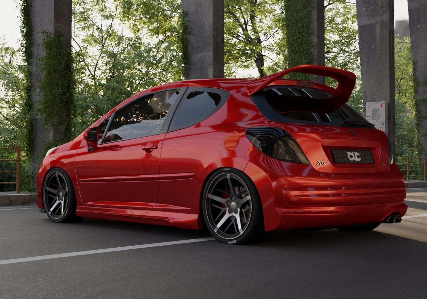 Eleron luneta portbagaj PEUGEOT 207 aspect WRC 2006-2012 TFB TUNING