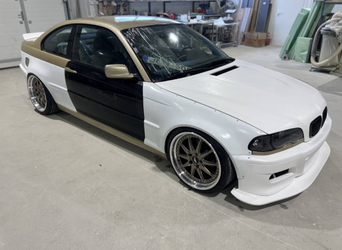 BODY KIT BMW Seria 3 E46 COUPE Fata +3.5CM Spate +4.5 aspect FELONY FORM TFB TUNING