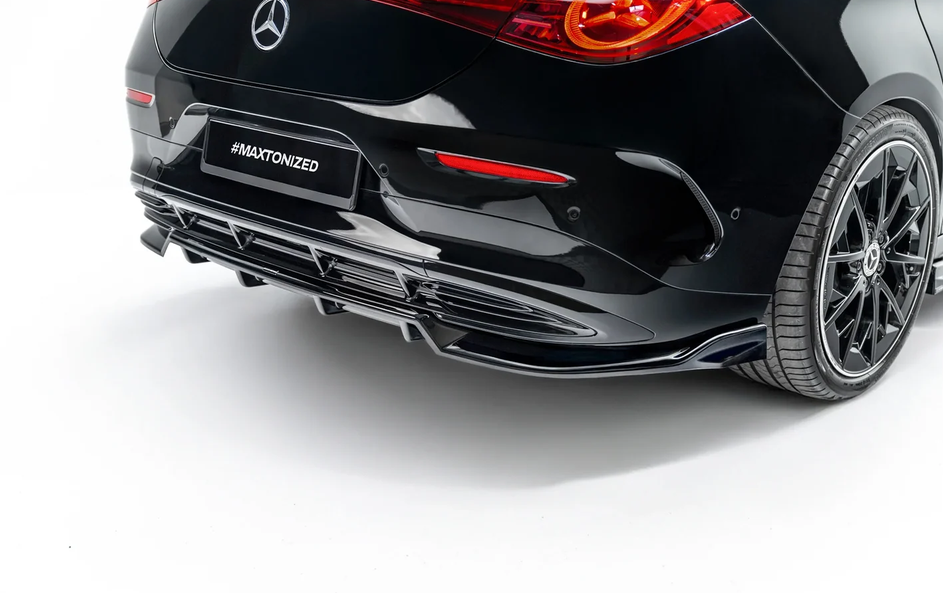 Prelungire difuzor bara spate spoiler fusta lip cu aripioare laterale Mercedes-Benz CLA EQ AMG-Line Coupe / Shooting Brake C174 / X174 - Maxton Design