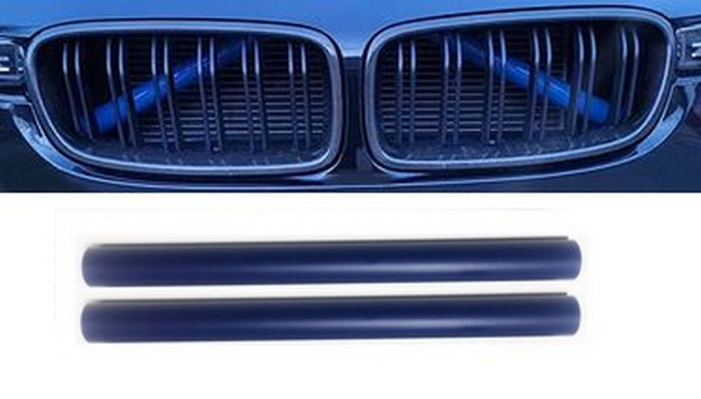 Compatibil cu BMW F30 F31 F32 F33, grilă față, inserții, ornamente, dungi, clipuri, capac albastru.