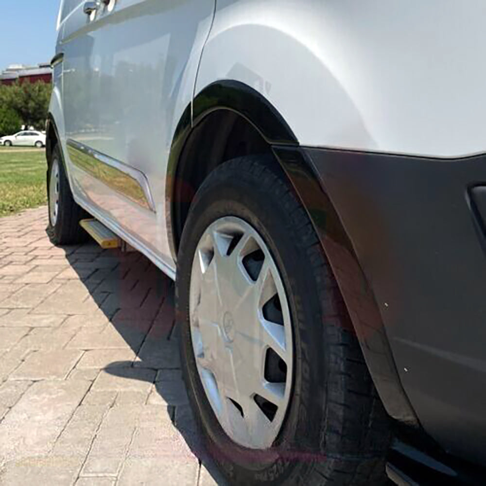 Ornamente Aripă Roți Compatibile Cu FORD Transit Custom MK1 Facelift 2018-2022 (Negru Lucios) Cu ABE TÜV