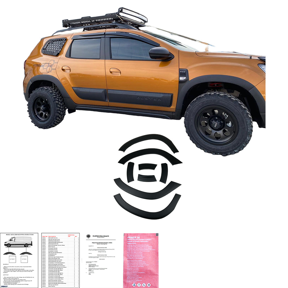 Ornamente Aripă Roți Compatibile Cu DACIA Duster Seria 2 2018+ Cu ABE TÜV