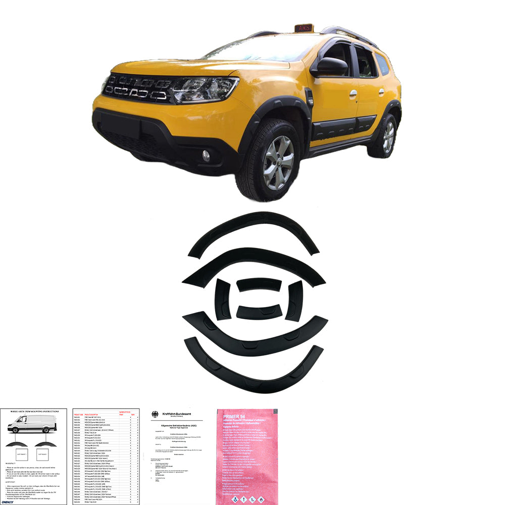 Ornamente Aripă Roți Compatibile Cu DACIA Duster Seria 2 2018+ (Off-Road) Cu ABE TÜV