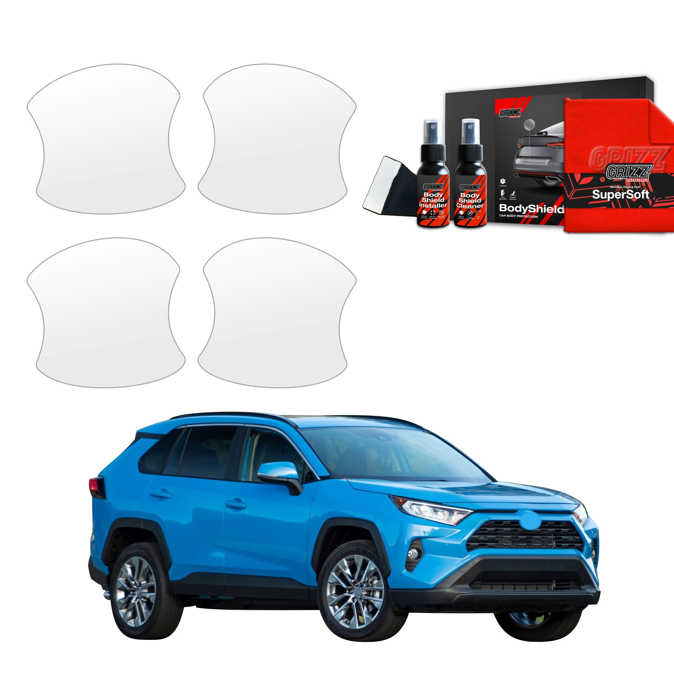 Folie de protecție 4în1 pentru mânerele ușilor - Toyota RAV4 HEV (2021-2025)