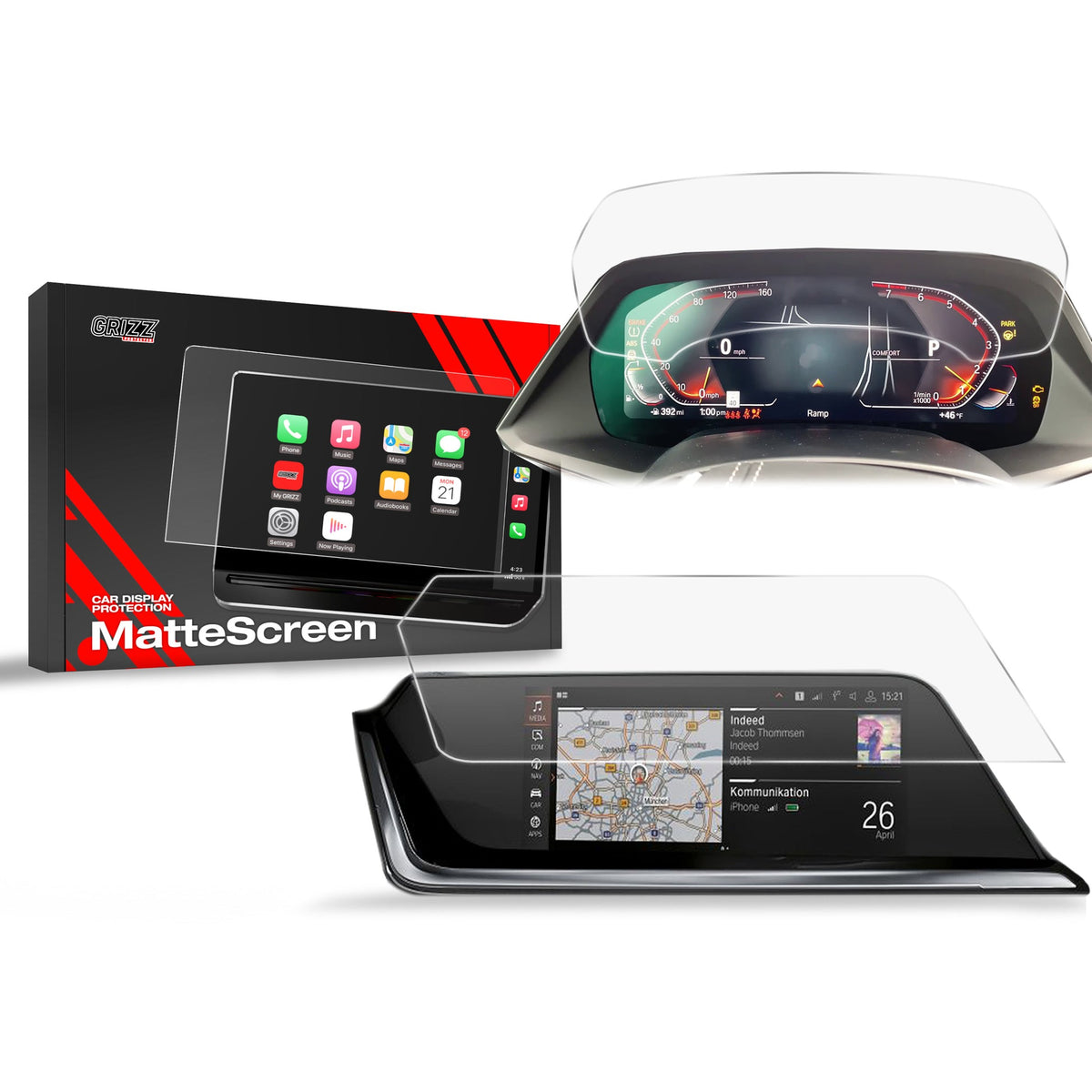 Folie de protecție pentru ecran 2în1 pentru BMW Z4 G29 10,25" (2019-2025) Anti-amprentă, Mată