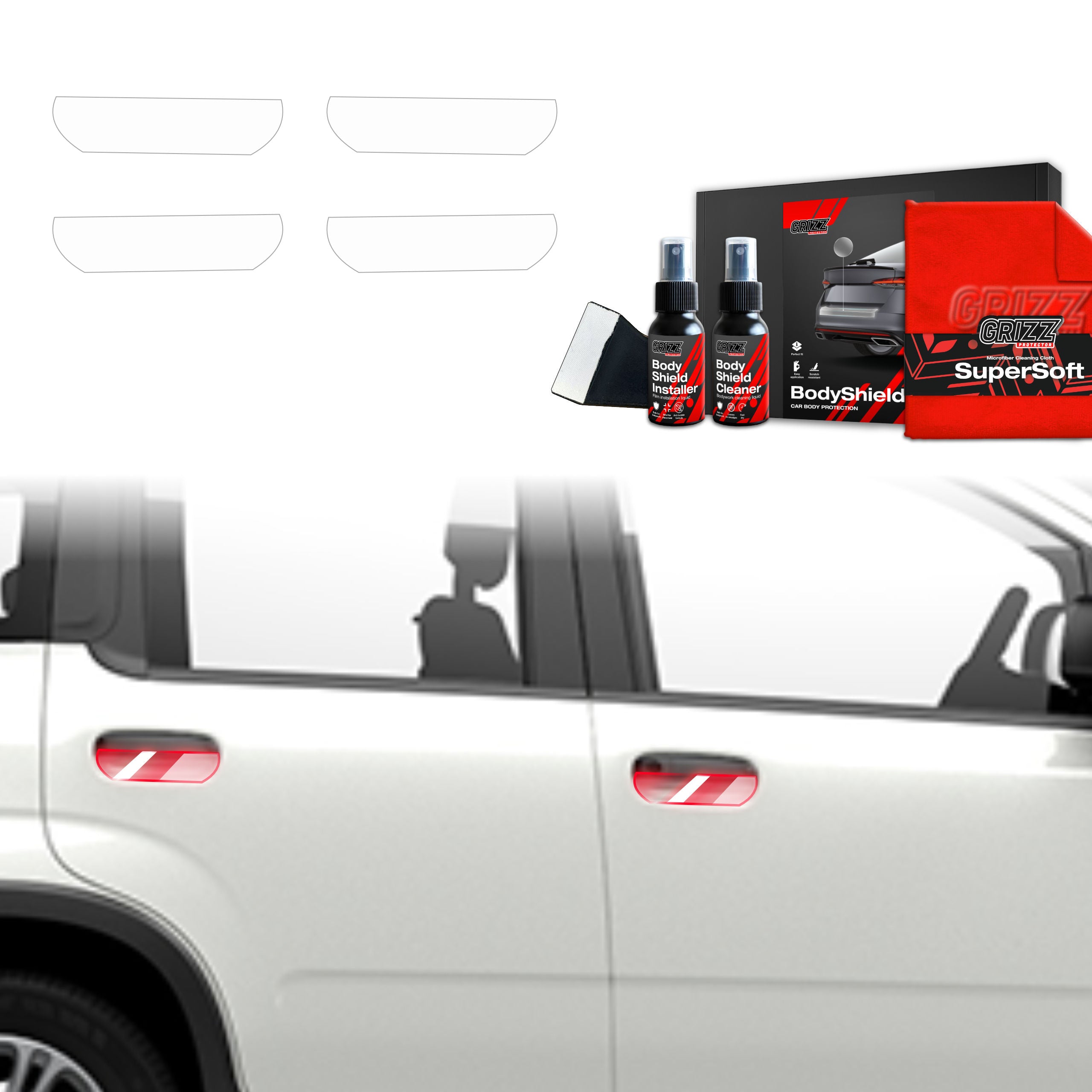 Folie de protecție 4în1 pentru adâncituri mânere uși - Fiat Panda (2020-2025)