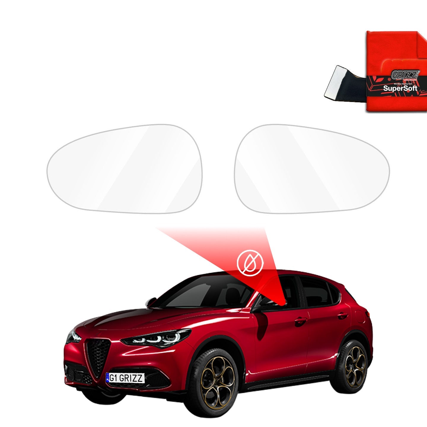 Folie de protecție împotriva ploii pentru oglinzile exterioare - Alfa Romeo Stelvio (2017-2025)