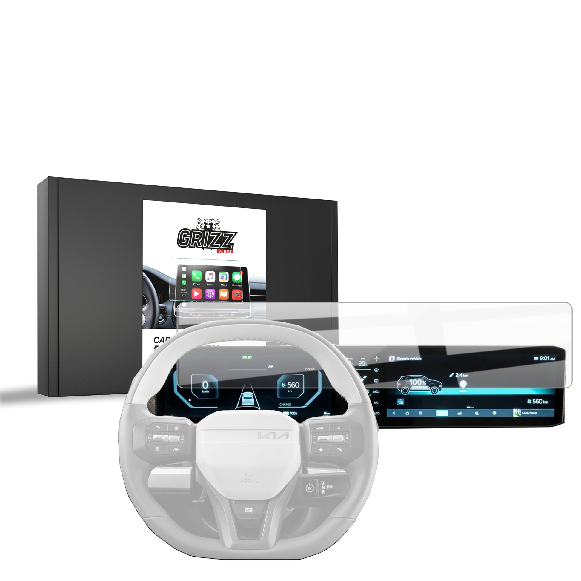Folie de protecție pentru ecran pentru Kia EV4 Air 24" (2025) folie pentru navigație, rezistentă la zgârieturi, clară