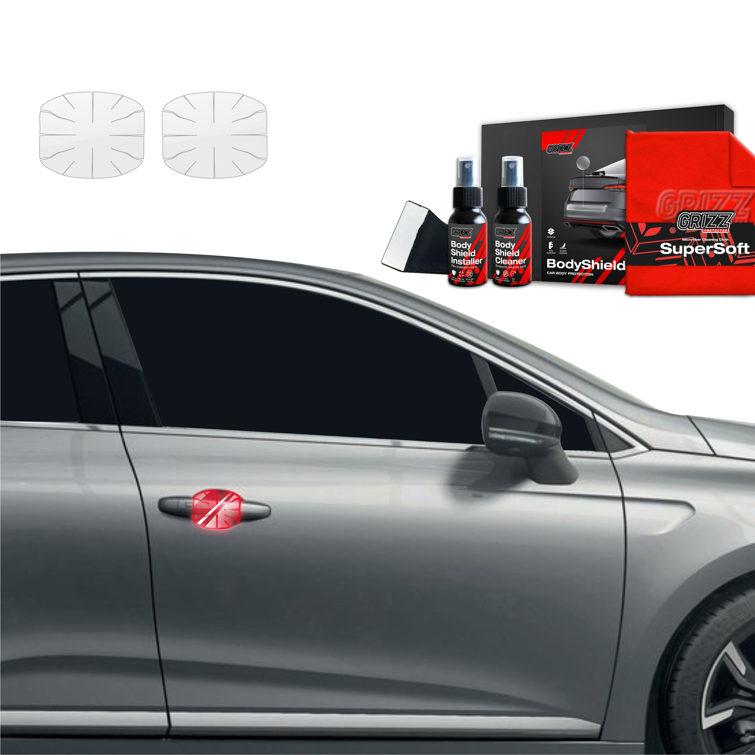 Folie de protecție 2în1 pentru adâncituri mânere uși - Renault Clio (2020-2024)