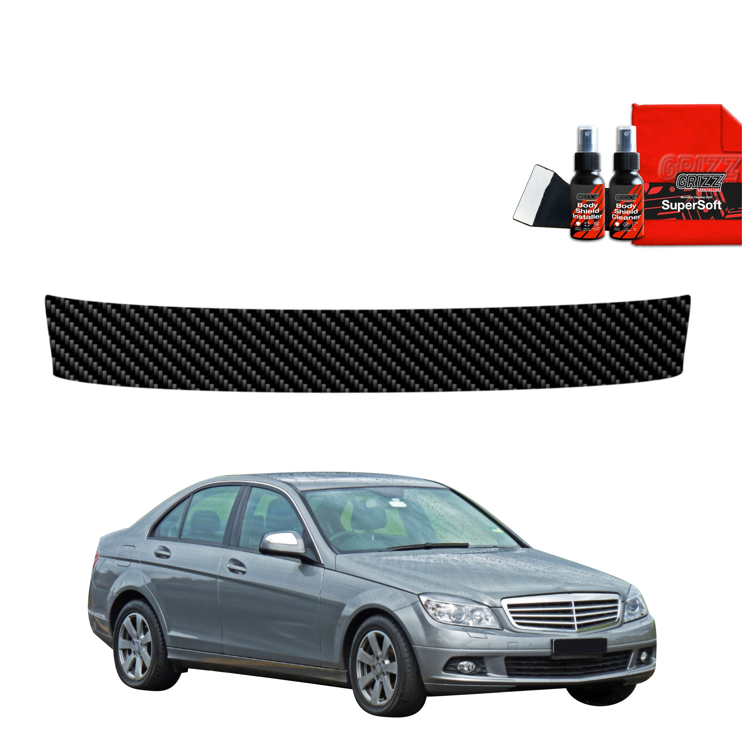 Folie de protecție din carbon pentru marginea de încărcare - Mercedes Benz C Clasa W204 Sedan (2007-2011)