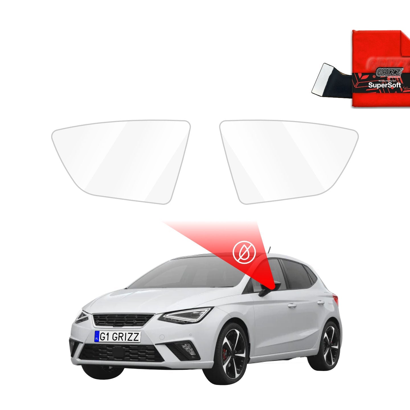 Folie de protecție împotriva ploii pentru oglinzile exterioare - Seat Ibiza (2017-2025)
