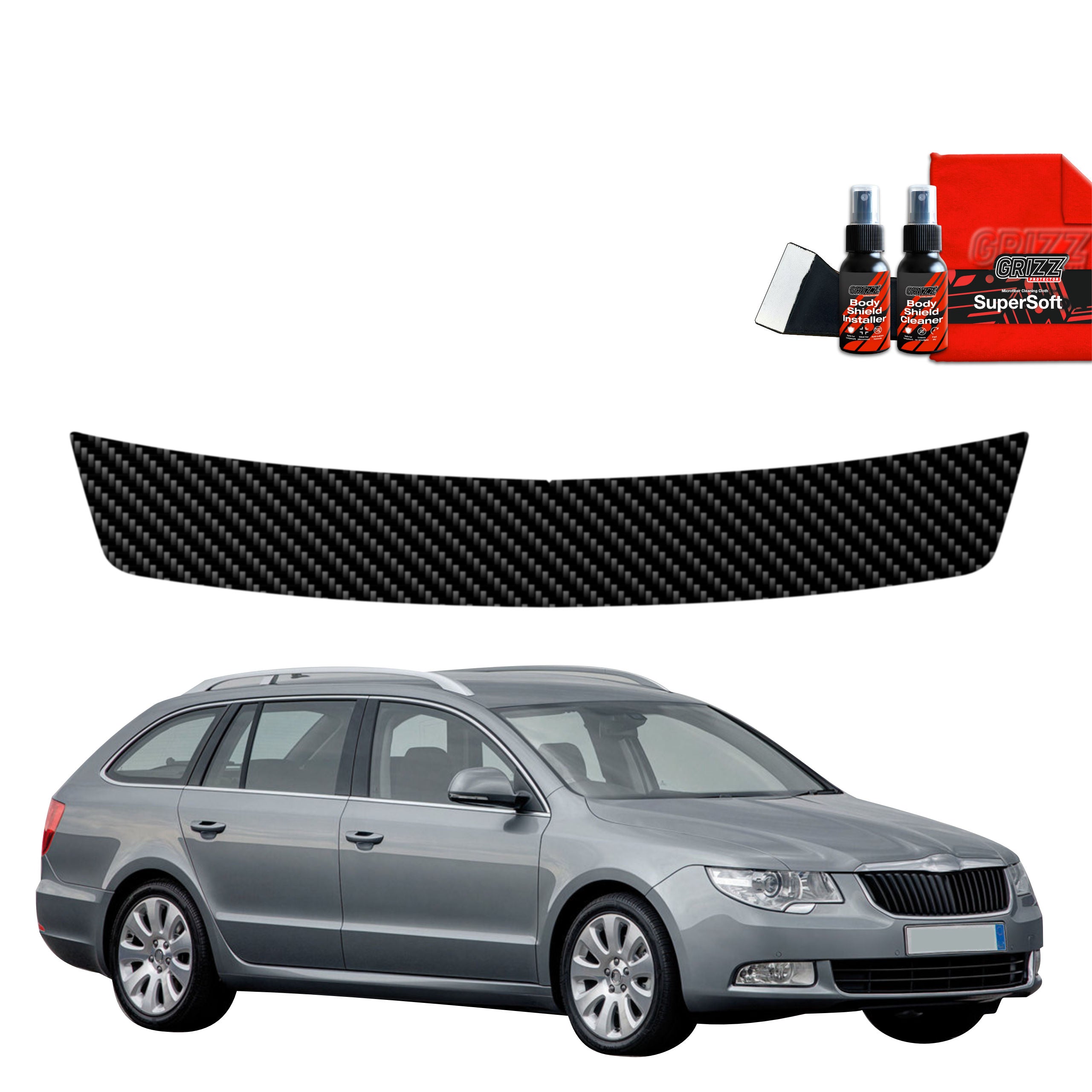Folie de protecție din carbon pentru marginea de încărcare - Skoda Superb 2 Combi (2009-2013)