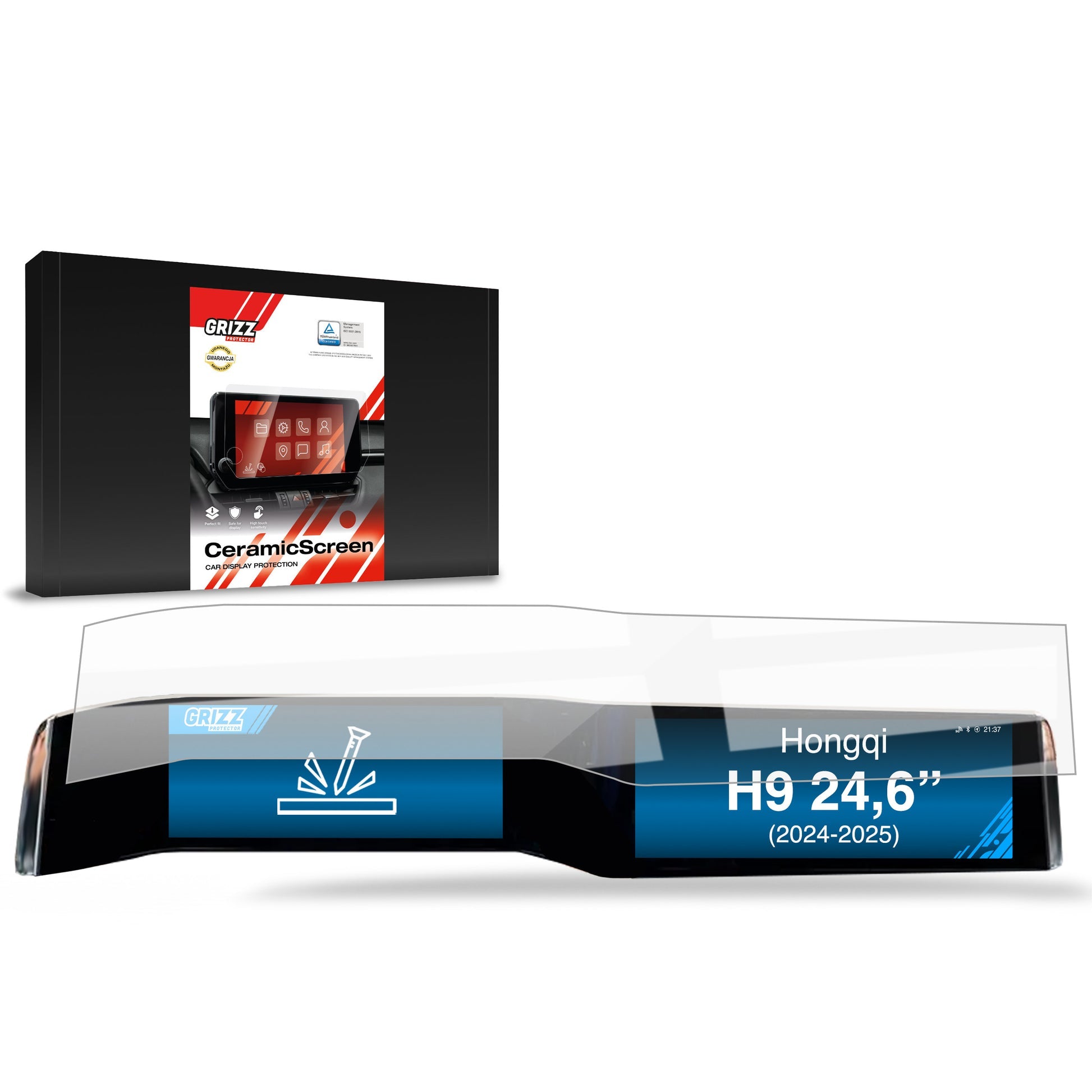 Folie de protecție pentru ecran pentru Hongqi H9 24,6" (2024-2025) folie pentru navigație, rezistentă la zgârieturi, clară