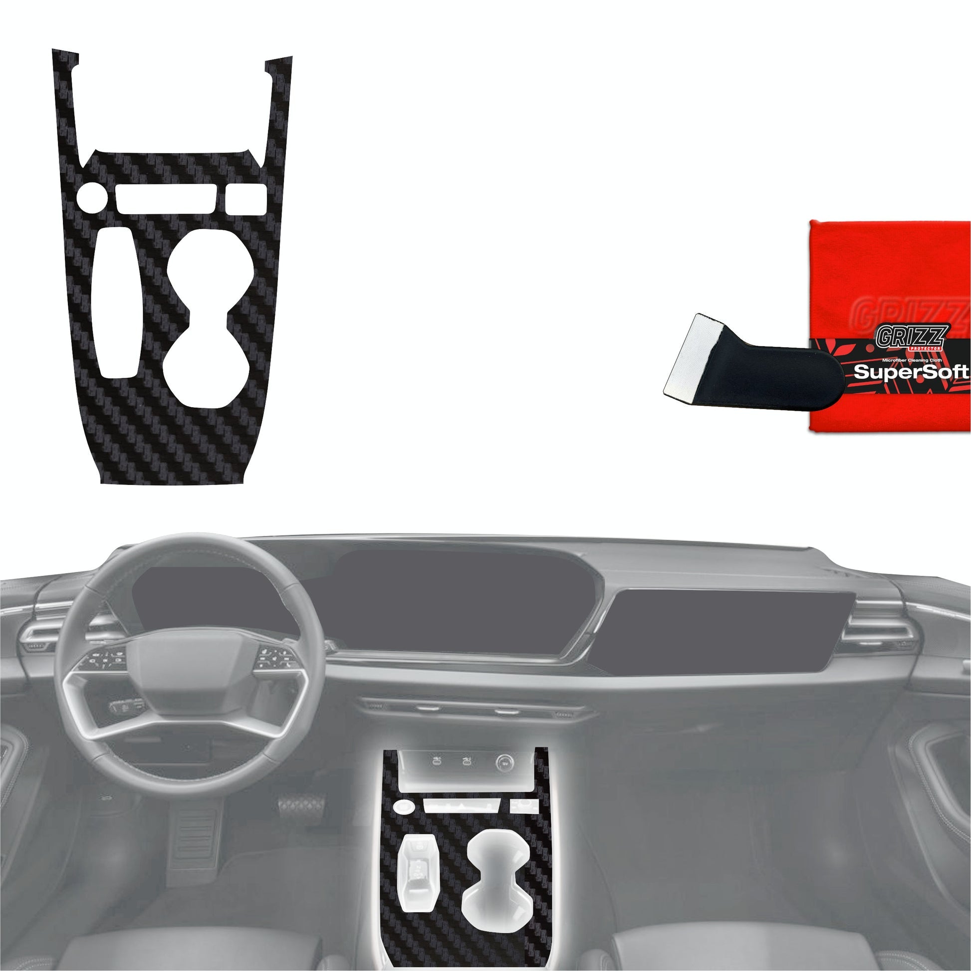 Folie de protecție pentru consola centrală - Audi A5 B10 (2025) aspect carbon mat antifingerprint
